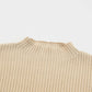 Cozy Oatmeal Sweater Dress - Ribbed Knit with Pockets