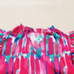 Abstract Brush Print Ruffled Sleeve Blouse