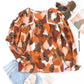Abstract Printed Long Sleeve Blouse