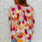 Abstract Printed Long Sleeve Blouse