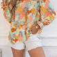 Abstract Printed Long Sleeve Blouse