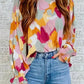 Abstract Printed Long Sleeve Blouse