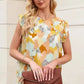 Abstract Printed Long Sleeve Blouse