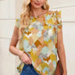 Abstract Printed Long Sleeve Blouse