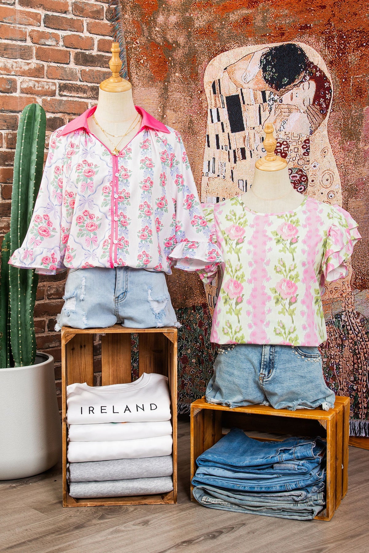 Floral Ruffled Sleeve Summer Top