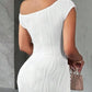 Textured Single Shoulder Bodycon Maxi Dress