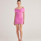 Muse Pink Bardot Neck Mini Dress