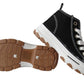 Girls High top Chunky Platform Lace Up Canvas Sneakers Black