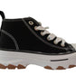 Girls High top Chunky Platform Lace Up Canvas Sneakers Black