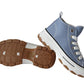 Girls High top Chunky Platform Lace Up Canvas Sneakers Blue