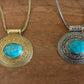 Heart of the Ancients Turquoise Pendants - Gold and Silver
