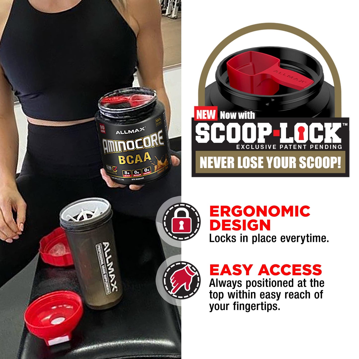 ALLMAX AminoCORE BCAA Pink Lemonade – 945 g, 90 Servings, 8.18 g BCAAs per Serving, Sugar Free, with B Vitamins