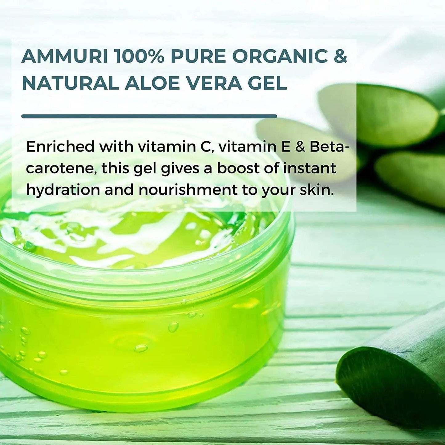 Ammuri Organic Aloe Vera Gel 300g – Pure, Alcohol-Free Gel for Face, Body & Hair