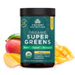Ancient Nutrition SuperGreens Powder with Probiotics – Organic Mango Flavor, 25 Servings, 6.8oz