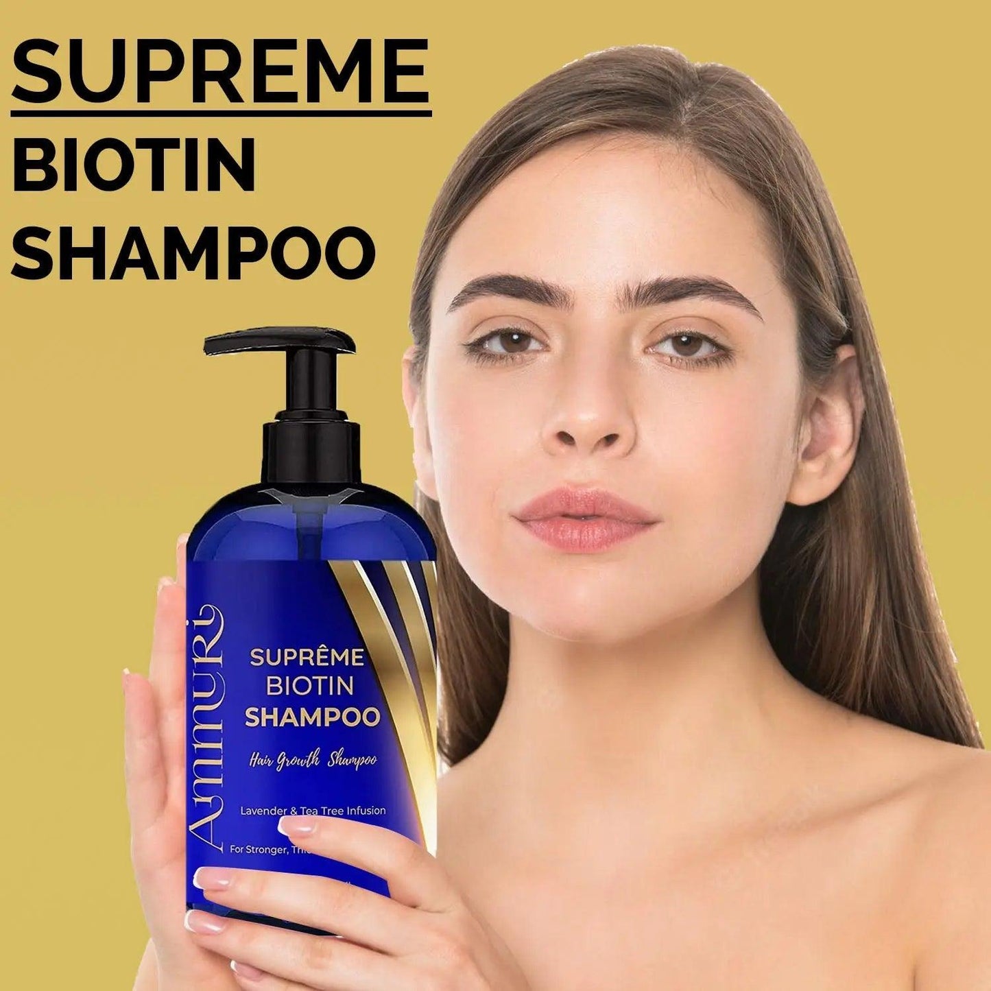 Ammuri Biotin Shampoo - DHT Blocker for Thicker Hair Growth Treatment 473ml Set Of 2