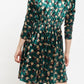 Louche Annalise Paintbrush Print Velvet V Neck Mini Dress