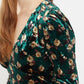 Louche Annalise Paintbrush Print Velvet V Neck Mini Dress