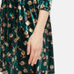 Louche Annalise Paintbrush Print Velvet V Neck Mini Dress