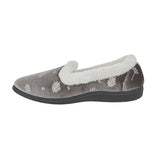 Annie Ladies Velour A-Line Slippers with Dandelion Print & Towelling Lining