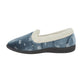 Annie Ladies Velour A-Line Slippers with Dandelion Print & Towelling Lining