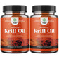 Natures Craft Antarctic Krill Oil 500mg Softgels - Omega-3 EPA/DHA + Astaxanthin - 2-Pack