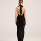 Marie Black Backless Slit Maxi Dress