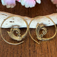 Boho Spiral Shell Hoops - Swirl-Pattern Brass Earrings with Ethnic Touch.