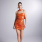 Vivid Orange Strappy Mini Dress