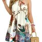 ST22079 Women's Summer Off-Shoulder Halter Tie Loose Printed Dress