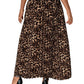 Perfee Pleated Leopard Maxi Skirt