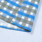 Blue Plaid Long Sleeve Frilled Blouse