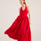 Ophelia Red Princess Style Maxi Dress