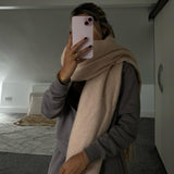 Ladies Ultra-Soft Gradient Color Block Blanket Scarf Shawl