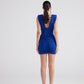 Uma Navy Blue Ruched Mini Dress