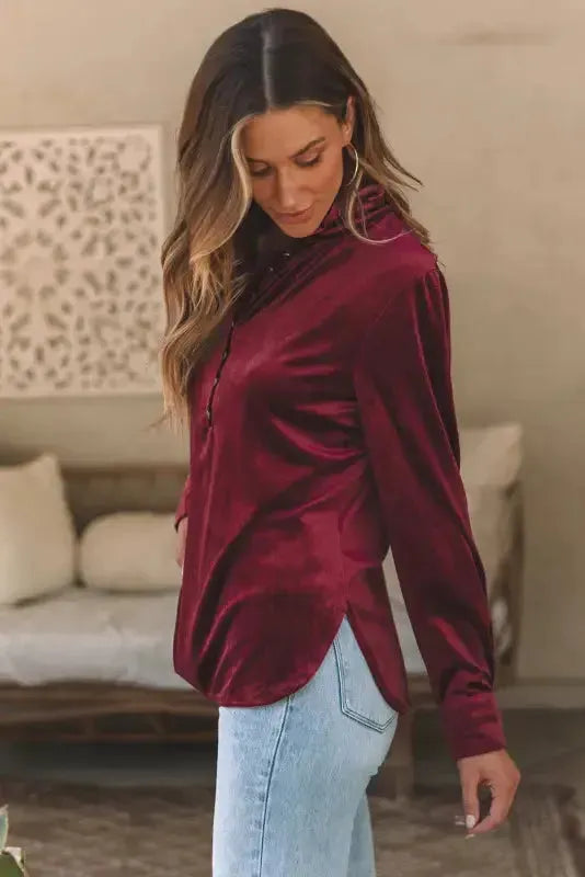 Biking Red Velvet Top