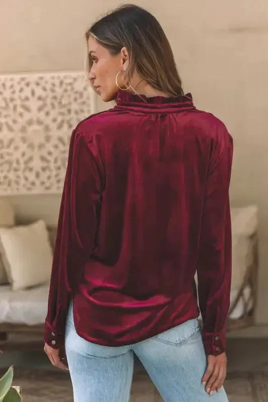 Biking Red Velvet Top