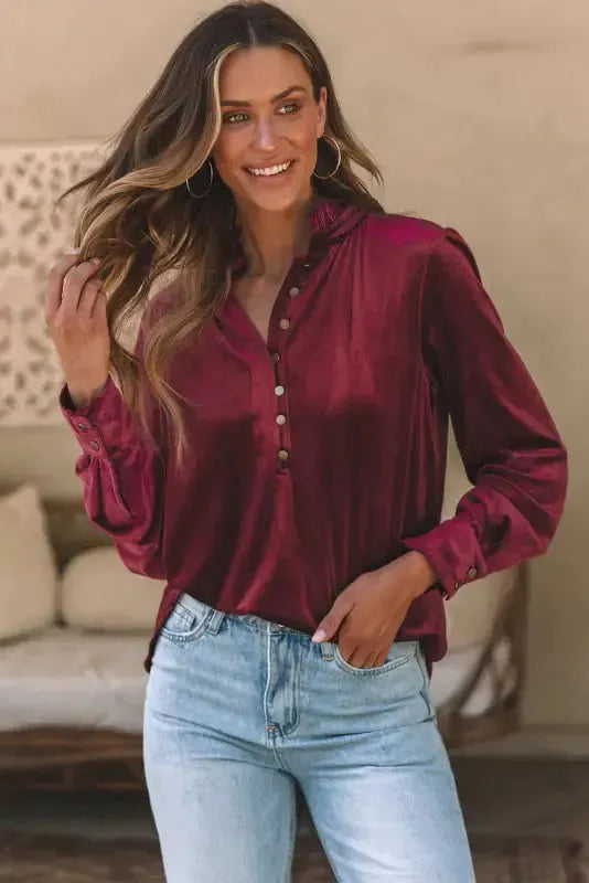 Biking Red Velvet Top