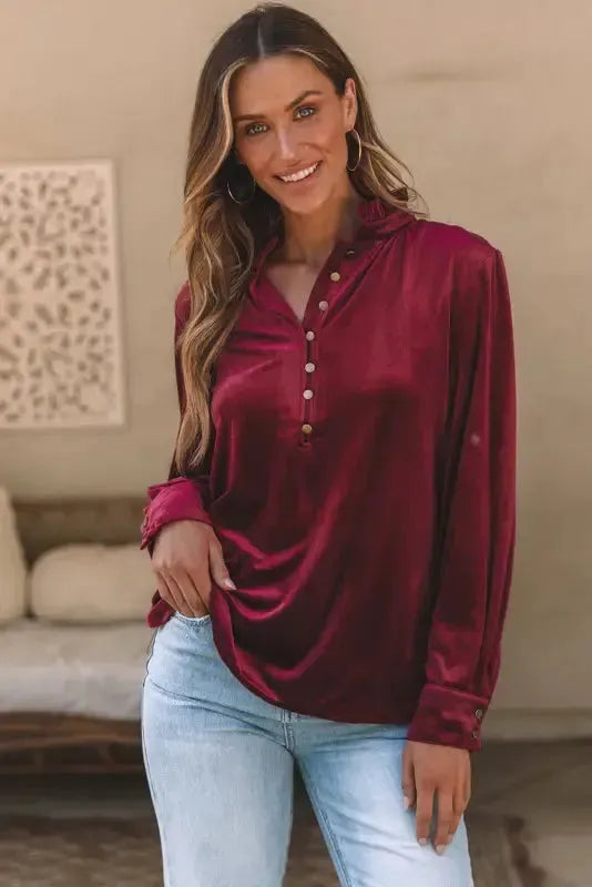 Biking Red Velvet Top