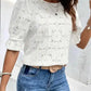 Black Flower Eyelet Jacquard Top