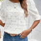 Black Flower Eyelet Jacquard Top