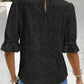 Black Flower Eyelet Jacquard Top
