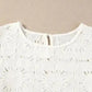 Black Flower Eyelet Jacquard Top