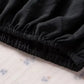 Black Pleated Loose Blouse - Padded Shoulder Buttoned Cuffs