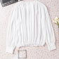 Black Pleated Loose Blouse - Padded Shoulder Buttoned Cuffs
