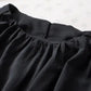 Black Pleated Loose Blouse - Padded Shoulder Buttoned Cuffs