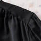 Black Pleated Loose Blouse - Padded Shoulder Buttoned Cuffs