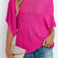 Pink Pointelle Short Sleeve Top