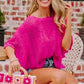 Pink Pointelle Short Sleeve Top