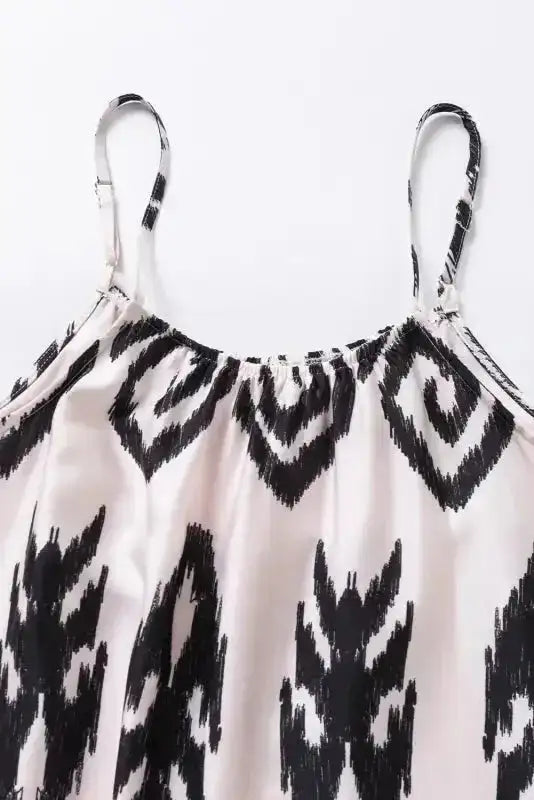 White Aztec Print Western Sundress