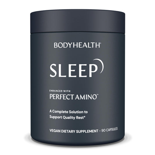 BodyHealth Sleep – Non-Habit Sleep Aid with 3 mg Melatonin & PerfectAmino | 90 Capsules